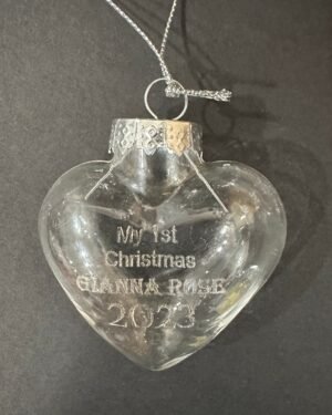 Fillable Glass heart Christmas Ornament